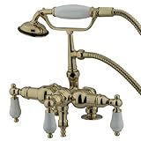 Kingston Brass CC621T2 Vintage 4-Inch to 13-Inch Adjustable Center Deck Mount Leg Tub Filler with Ha
