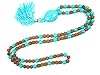 Buddha Meditation Mala Beads Blue Rudraksha Yoga Healing Prayer Necklace 108+1
