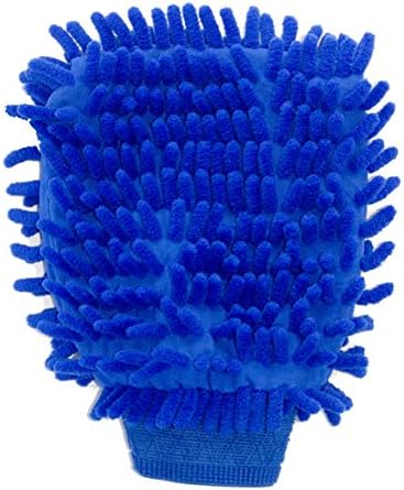 Chenille Wash &amp; Dust Microfiber Mitt - Premium Scratch-free Used for Car, Home, Electronics, Windows - Blue