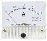 uxcell 電流計　クラス　2.5 DC 0-2A　クリア　長方形　マウント　ポインタ　アナログ電流計　85C17-A