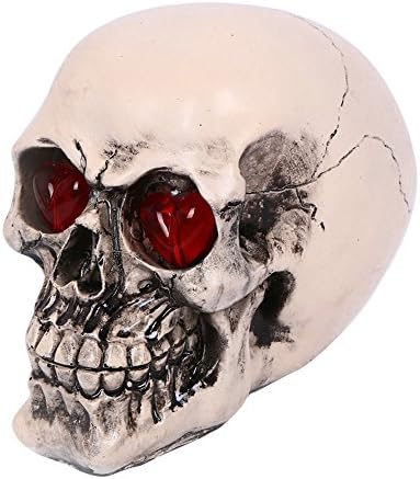 FastTop Halloween Decor Horror Skull Skeleton Statue with Red Eye LED Light