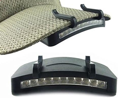 Ivaee Super Bright 11 LED Hat Clip Light. Hands Free Ball Cap Visor Light