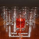 Case of 120 - Small 4 ounce Disposable Plastic Pedestal Wine Glasses - Mini Desert Cups