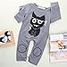 Toddler Baby Boy Girl Cartoon Romper Bodysuit Playsuit Outfits Casual Clothes (0-6 Months, Gray)