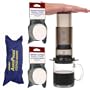 AeroPress Coffee and Espresso Maker with zippered nylon tote bag and an Extra 350 Micro Filters (700 Total)