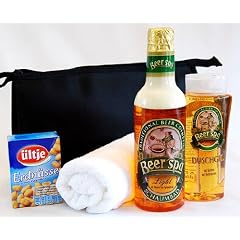 Geburtstagsgeschenke f�r M�nner Set FEIERABEND mit Bierduschgel und Bierschaumbad sowie Waschtasche und Handtuch als Einzugsgeschenke Set handverpackt