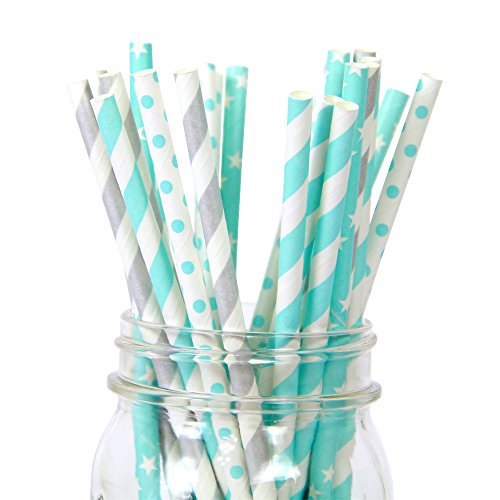 ストロー PAPER STRAWS ペーパーストロー アソートカラー 25本セット フローズンスノー 3999101