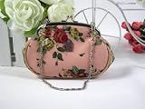 Beautiful Anna Sui Vintage Victorian Floral Evening Purse Bridesmate Clutch Wristlet Mini Bag Nice Wedding Birthday Gift Pink