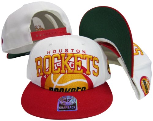 Houston Rockets Two Tone Big Logo Plastic Snapback Adjustable Plastic Snap Back Hat / Cap