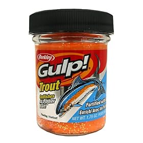 Click here to buy Berkley Gulp! Dough Trout Bait (Jarred) Color Flavor: Rainbow Candy (RCA).