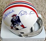 New England Patriots Tom Brady & Bill Belichick Autographed / Signed Mini Helmet