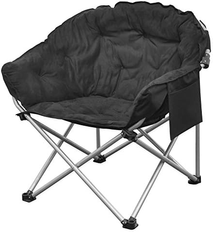 Soft Style and Comfortable Folding Club Chair with deep-set, padded arm rests great for dorm rooms and small living spaces (Black)