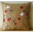 Tulip Sparkle - Decorative Pillow Covers - Silk Pillow Cover Embellished with Sequins