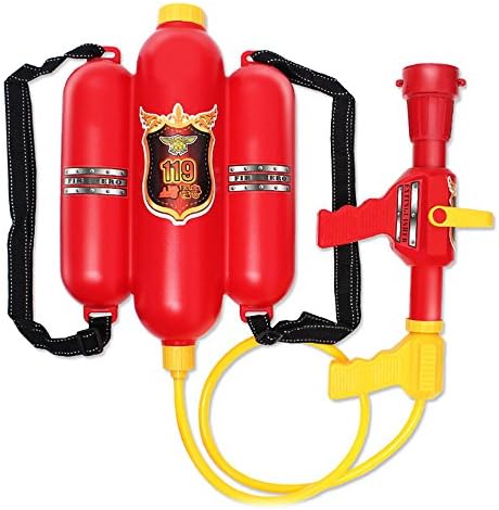 iEasyhome Durable Plastic Toys Firefighting Backpack Water Gun Inflatable Pressure Gun Outdoor Fun Sports Summer Beach Shooting Squirt Water