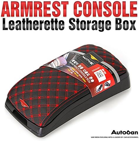 Armrest Center Console Storage Box Leatherette (Red) For Kia 2012-2014 Cerato / K3