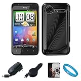 Black Metallic Cosmo Wave Design Protective Snap-On Case Cover for HTC Droi ....