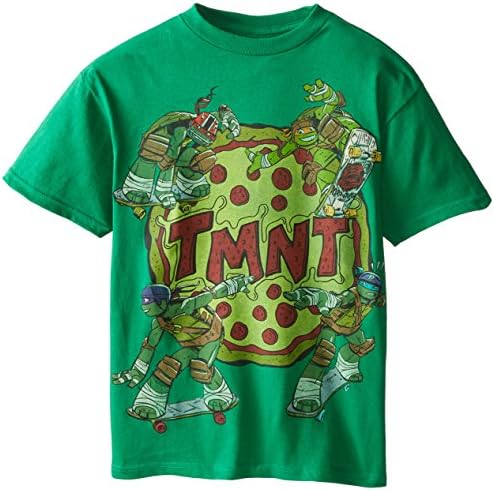 Teenage Mutant Ninja Turtles Big Boys' Pizza T-Shirt, Green, Large