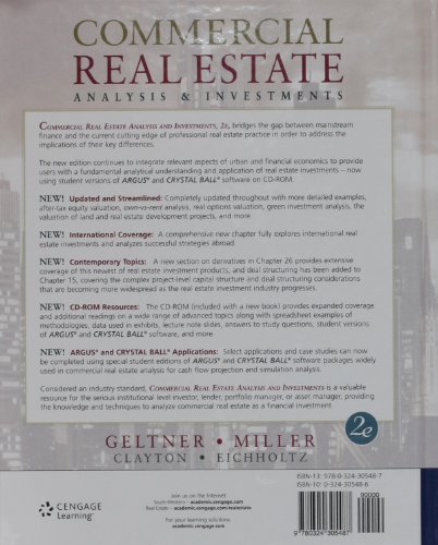 Cover image : Commercial Real Estate Analysis and Investments (with CD-ROM)