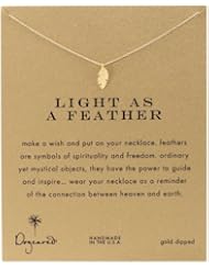 Dogeared Reminder "Light as a Feather" Gold-Plated Sterling Silver Pendant Necklace