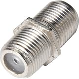 Pair of F-Type Satellite or Cable Coaxial Connectors - use to join or extend Cables