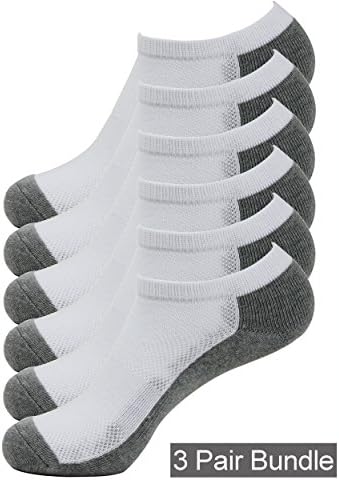 Running Socks High Qulity 3 Pairs Set (Sock 9-11 / Shoe 5-10, White / Heather Gray)