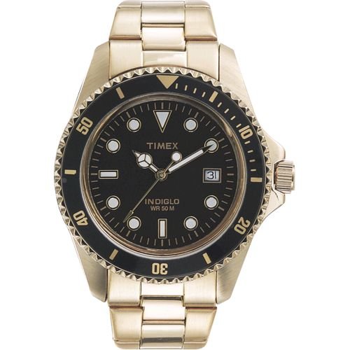 Timex Men's Classic Coin-Edged Bezel Gold-Tone Bracelet Watch #T29771.
