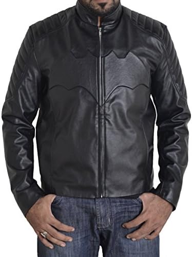 Toff Hub Men's batman dark knight V2 faux leather jacket (5XL) full black