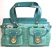 COACH LARGE Legacy Patent Leather Satchel 13517 Turquoise Blue