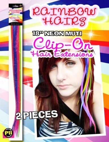 Clip on Rainbow Hair Extensions 18" 2pc Pack