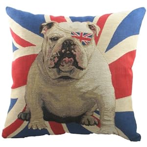 Union Jack & Bull Dog Cushion by Evans Lichfield