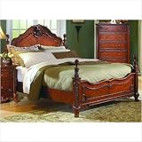 1385 Series Panel Bed in Warm Cherry Size: Queen