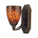 Lacrima-Classico - 1 Light Bathroom Wall Sconce Lighting Fixture - Aged Bronze - Amber Glass - B3863