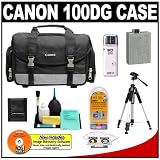Canon 100DG Digital SLR Camera Case Gadget Bag + Tripod + LP-E5 Battery + Accessory Kit for EOS Rebel XS, XSi & T1i