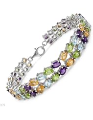Genuine Morne Rouge (TM) Bracelet. 19.25 Ctw Amethyst Sterling Silver Bracelet - Material/Stone: Amethyst. 27.2 grams in weight and 7.5 inches in length. 100% Satisfaction Guaranteed.