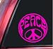 Hippy Peace Sign Vinyl Decal Sticker - Hot Pink