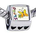 Dream Butterfly European Charm Plated Beads - Pandora Bead & Bracelet Compatible