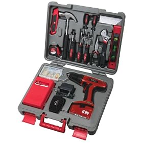 Apollo Precision Tools DT0217 155-Piece Household Tool Kit with 9.6 Volt Drill by Apollo