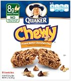 Quaker Chewy Granola Bar, Peanut Butter Chocolate Chip, 8-Count Bars (Pack of 12)
