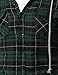 Doublju Men's Long Sleeve Casual Hood Zip-up Inner Color Blocked Check Shirt