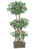 4' Decorative Potted Artificial Mini Ficus Silk Wall Tree 4'