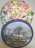 Gourmet Food : Scott's Cakes Assorted Nougat Salt Water Taffy in a Large Homestead Tin