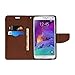 GMYLE Galaxy Note 4 Case, PU Leather Wallet Case Cover with Stand Feature and Credit Card ID Holders for Samsung Galaxy Note 4 IV N910 - Navy Blue & Brown