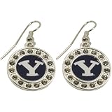 NCAA Brigham Young Cougars Ladies Round Crystal Earrings