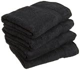 Superior Egyptian Cotton 4 Piece Bath Towel Set, Black