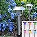 SohoDecor 6 Pack Multi-Colors Iridescent Stainless Steel Solar Garden Lights