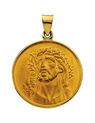 18K Yellow Gold Face of Jesus Medal - 24.50mm -- LIFETIME WARRANTY