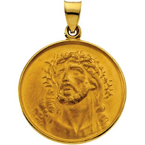 18K Yellow Gold Face of Jesus Medal - 24.50mm 18K Yellow Gold Face of Jesus Medal - 24.50mm