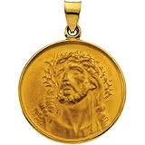 18K Yellow Gold Face of Jesus Medal - 24.50mm