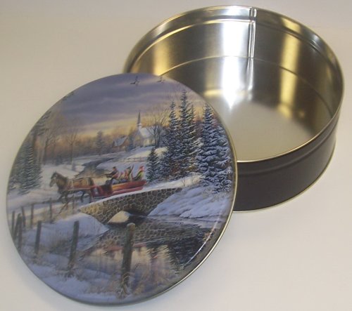 Scott's Cakes 3 Peanut Combo in a Large Sleigh Ride Tin by Brittle Candy