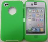 Body Armor for iphone 4 Defender Style Case(Green/White) BY SportyGigabite + Free AC Adapter